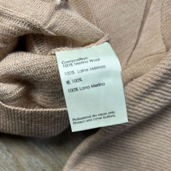 3.1 PHILLIP LIM | Folded Triangle Tan Cream Wool Cardigan - Picture 5 of 9